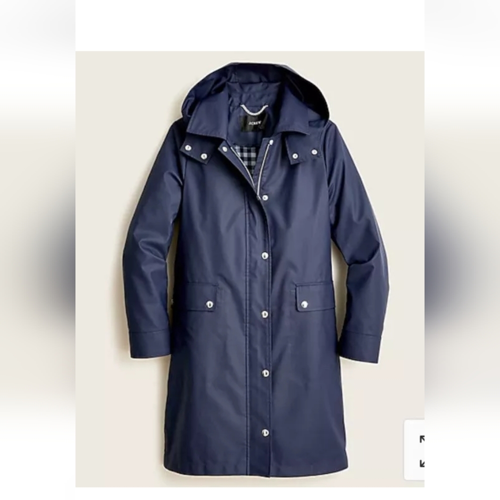 J crew rain jacket with hood, like new